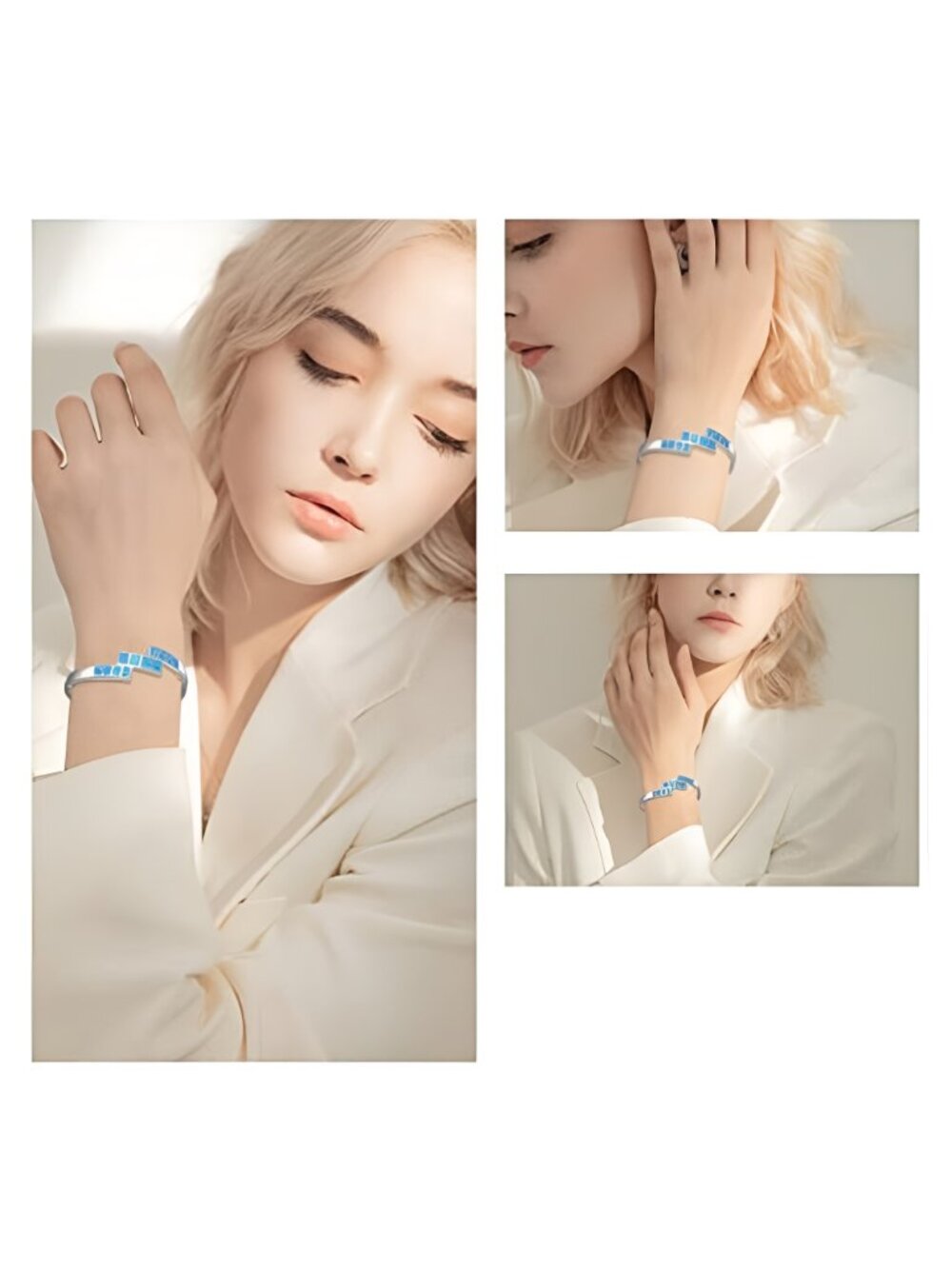 Womens Cuff Bracelet,Opal Bangle Bracelets Gold Plated Hypoallergenic - Picture 2 of 6